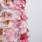 Strapless Ruffle Fuchsia Maxi Dress H6776