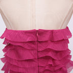 Strapless Ruffle Fuchsia Maxi Dress H6776
