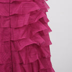Strapless Ruffle Fuchsia Maxi Dress H6776