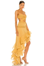 Strapless Ruffle High-Low Gown H6257