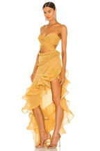 Strapless Ruffle High-Low Gown H6257