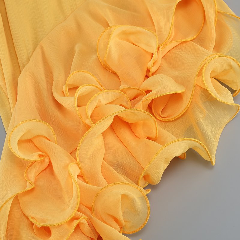 Strapless Ruffle High-Low Gown H6257