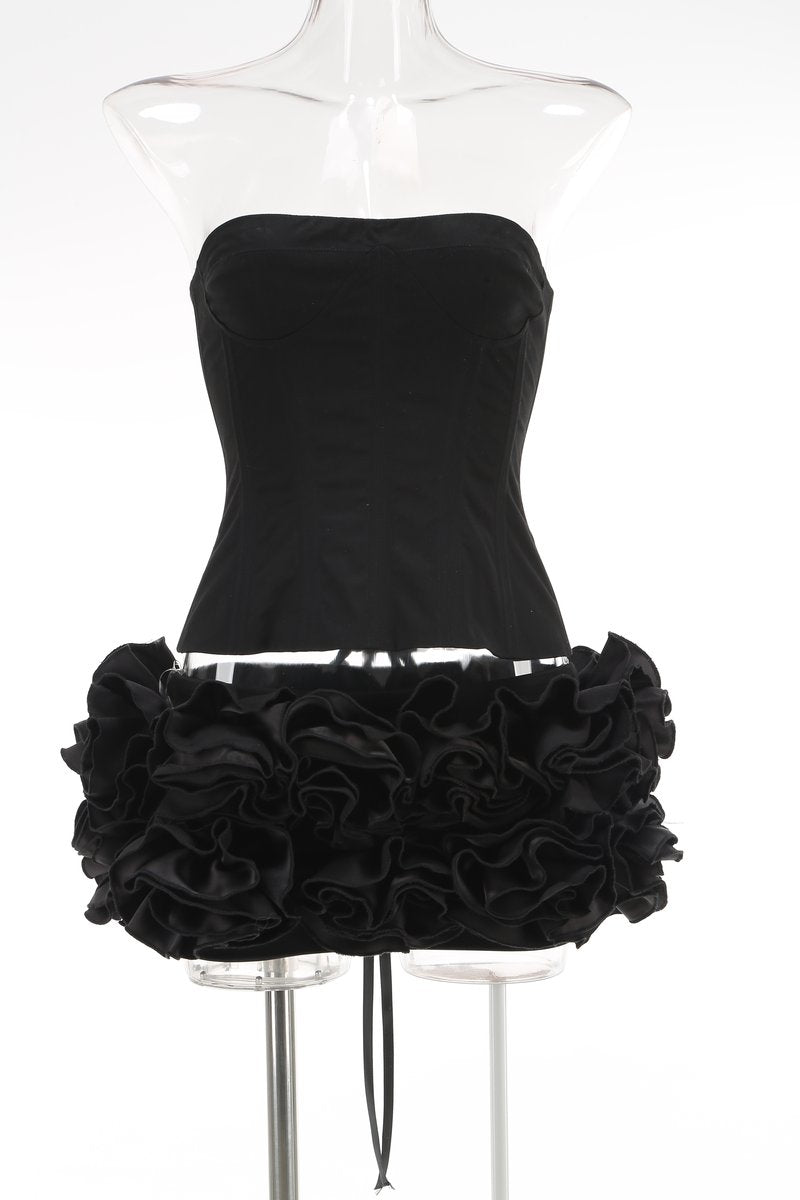Strapless Ruffle Mini Dress H6513