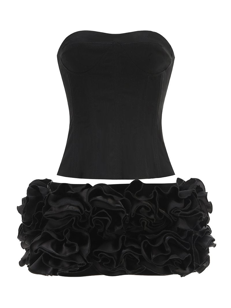 Strapless Ruffle Mini Dress H6513