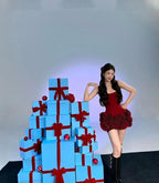 Strapless Ruffle Mini Dress H6513