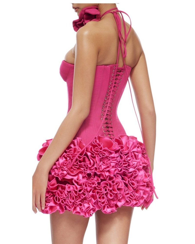 Strapless Ruffle Mini Dress H6513