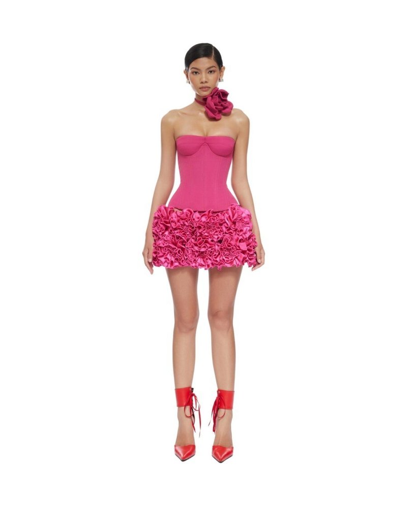 Strapless Ruffle Mini Dress H6513
