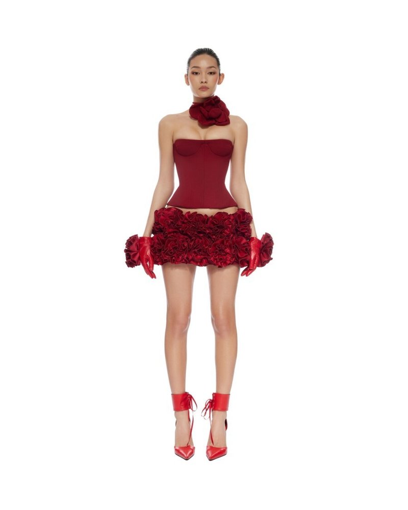 Strapless Ruffle Mini Dress H6513