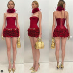 Strapless Ruffle Mini Dress H6513