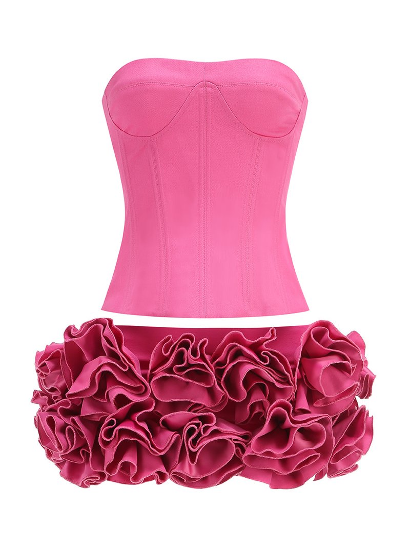 Strapless Ruffle Mini Dress H6513