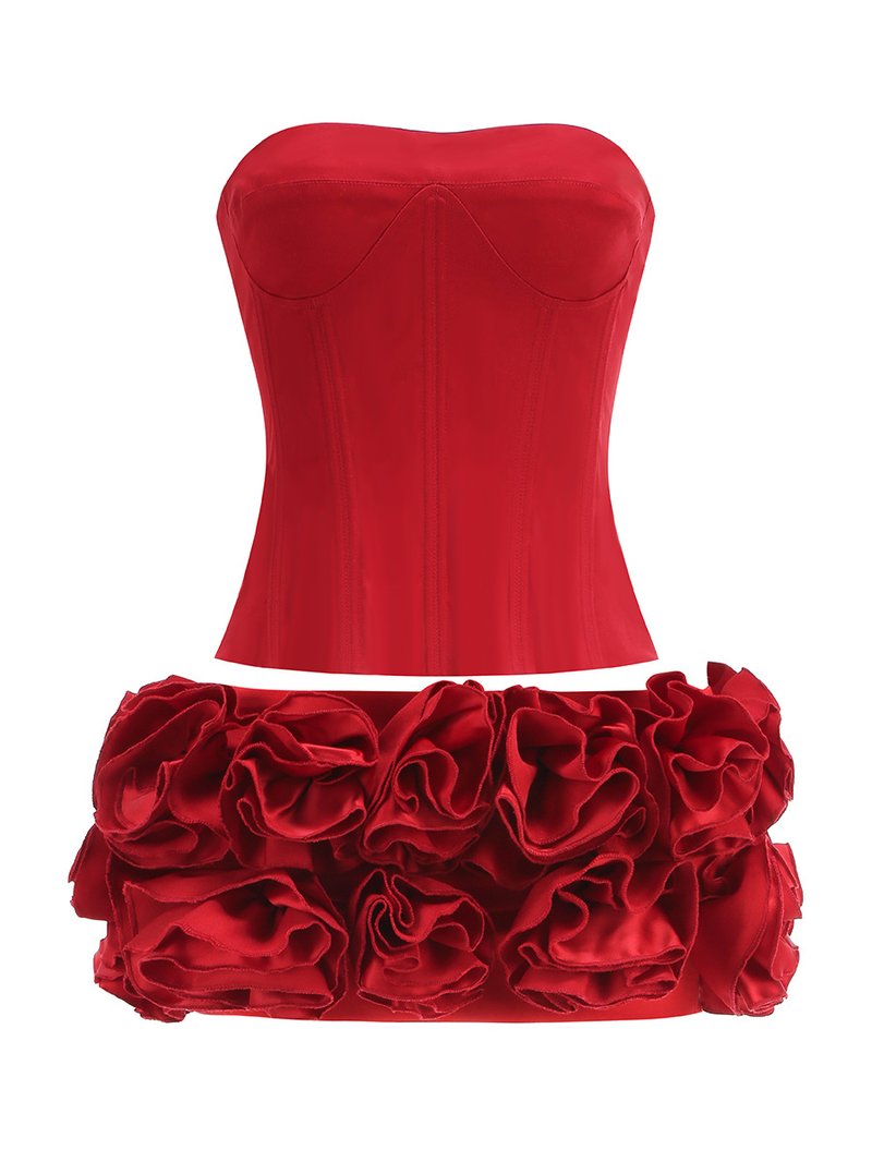 Strapless Ruffle Mini Dress H6513