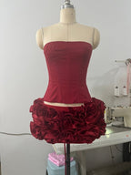 Strapless Ruffle Mini Dress H6513