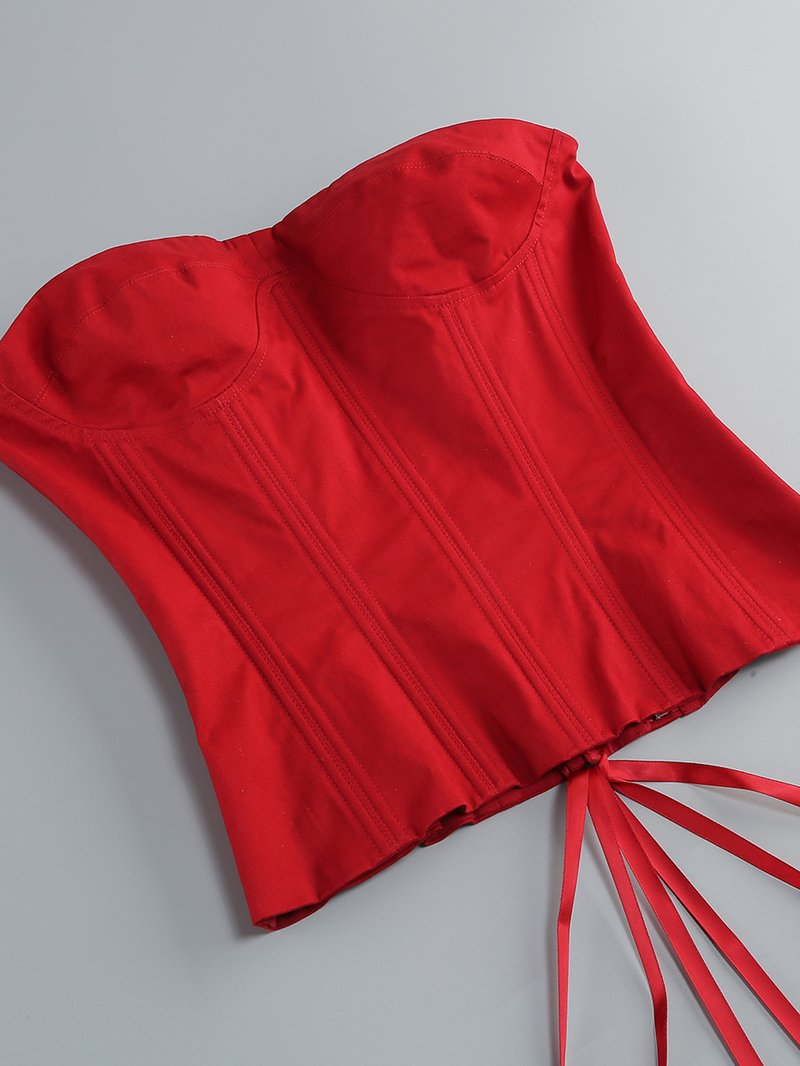 Strapless Ruffle Mini Dress H6513