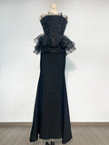 Strapless Ruffle Organza Maxi Dress H6667