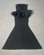Strapless Ruffle Organza Maxi Dress H6667