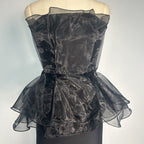Strapless Ruffle Organza Maxi Dress H6667