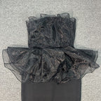 Strapless Ruffle Organza Maxi Dress H6667