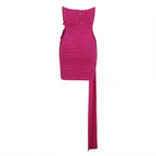 Strapless Ruffle Purple Bandage Dress H6227