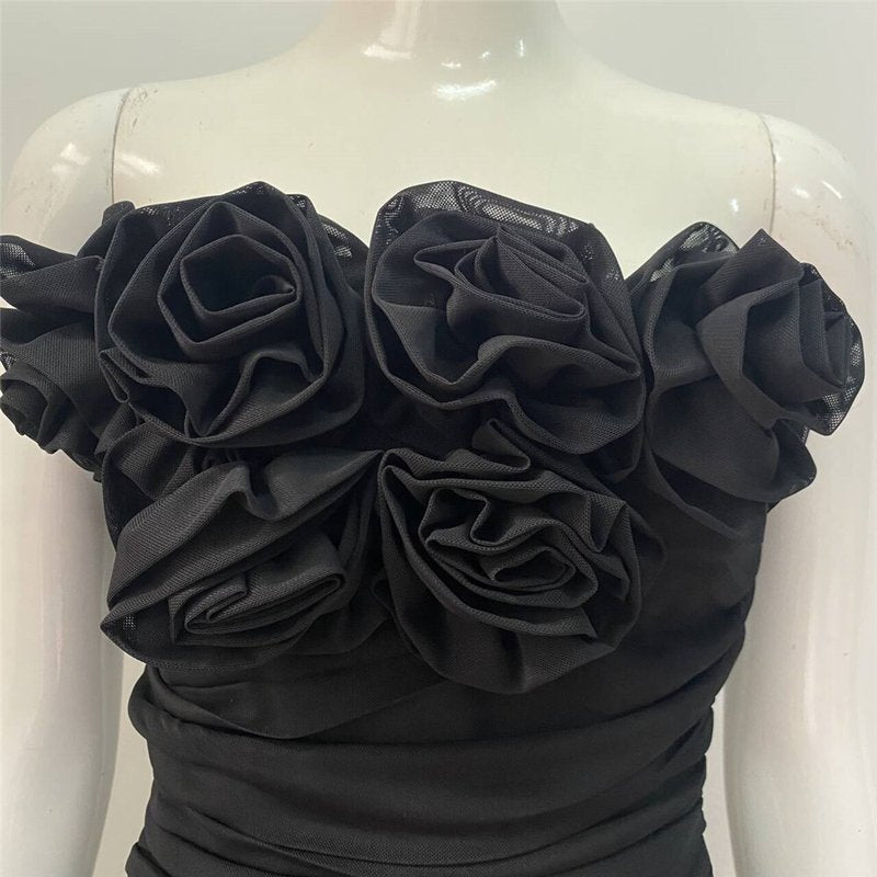 Strapless Ruffle Purple Bandage Dress H6227