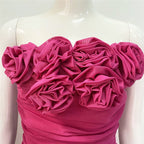 Strapless Ruffle Purple Bandage Dress H6227