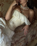 Strapless Ruffle Tiered Maxi Dress H6719