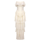 Strapless Ruffle Tiered Maxi Dress H6719