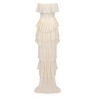 Strapless Ruffle Tiered Maxi Dress H6719