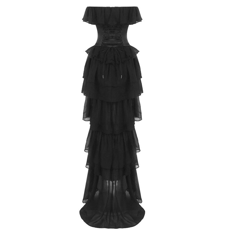 Strapless Ruffle Tiered Maxi Dress H6719