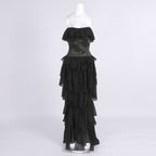 Strapless Ruffle Tiered Maxi Dress H6719