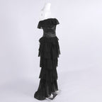 Strapless Ruffle Tiered Maxi Dress H6719