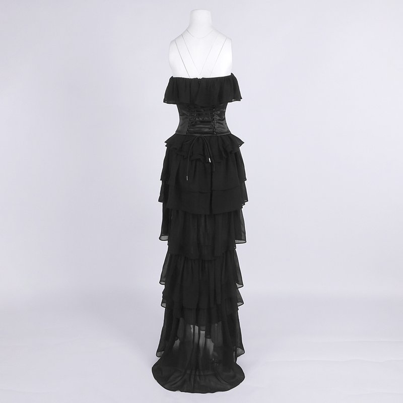 Strapless Ruffle Tiered Maxi Dress H6719