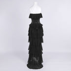Strapless Ruffle Tiered Maxi Dress H6719