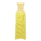 Strapless Ruffle Yellow Maxi Dress H7100