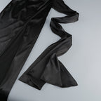 Strapless Satin High Slit Gown H6352