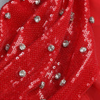 Strapless Satin Red Maxi Dress H6437