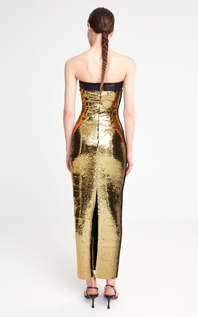 Strapless Sequin Bandage Maxi Dress H6014