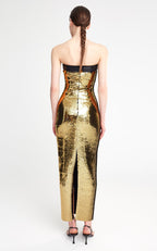 Strapless Sequin Bandage Maxi Dress H6014