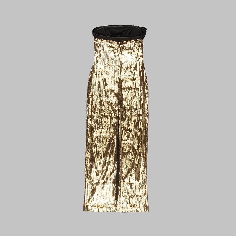 Strapless Sequin Bandage Maxi Dress H6014