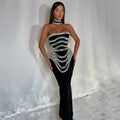 Strapless Sequin Bandage Maxi Dress H6644