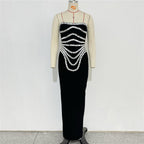 Strapless Sequin Bandage Maxi Dress H6644