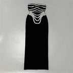 Strapless Sequin Bandage Maxi Dress H6644