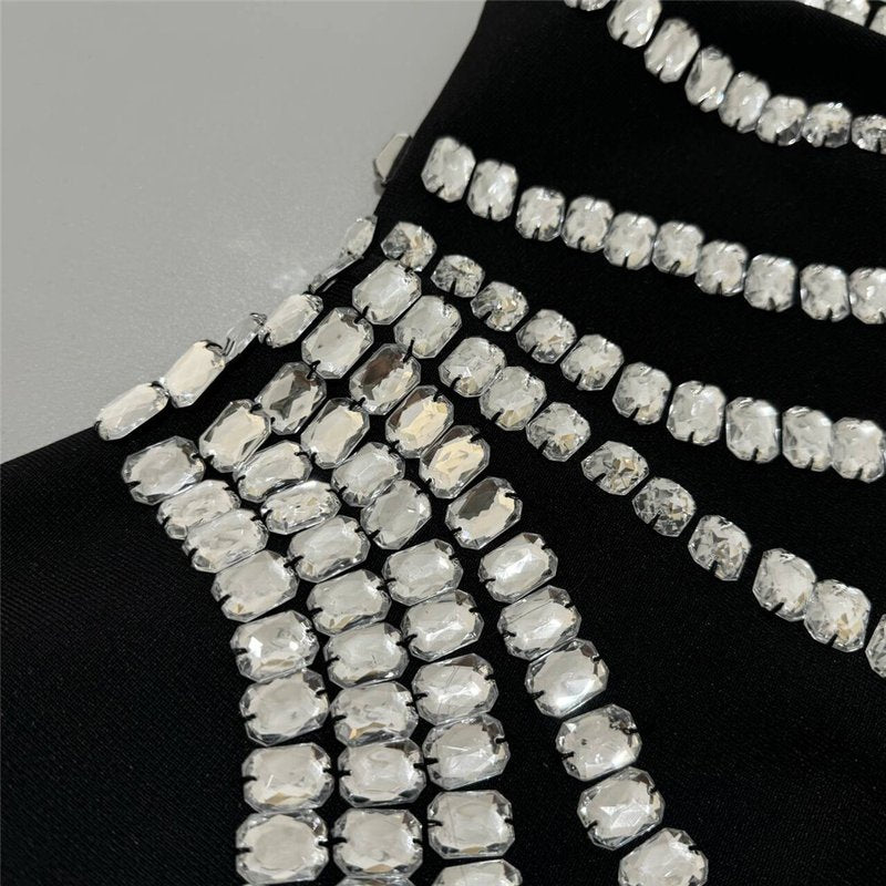 Strapless Sequin Bandage Maxi Dress H6644