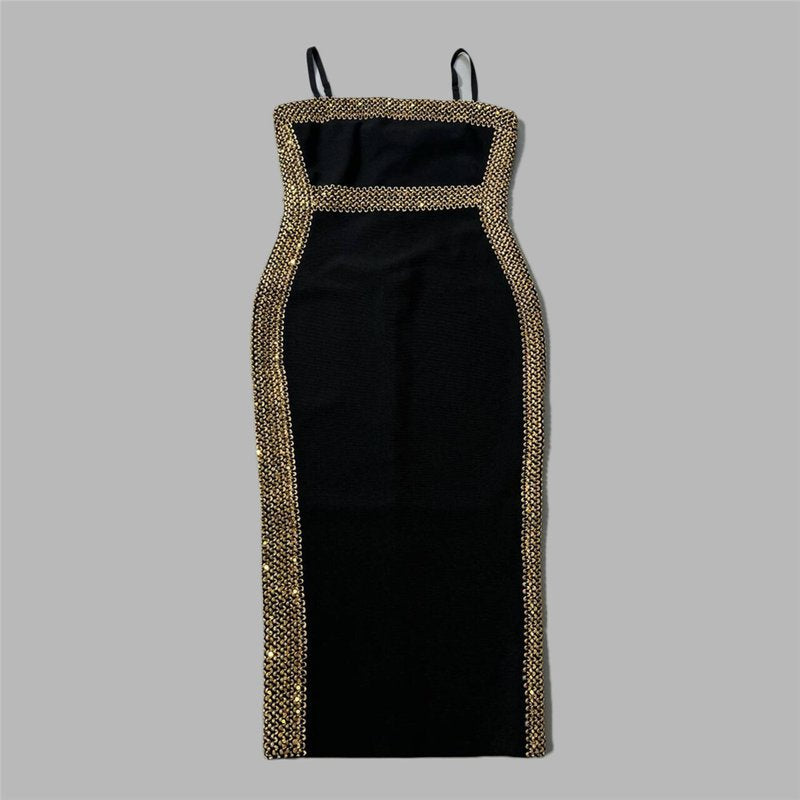 Strapless Sequin Bandage Midi Dress H6459
