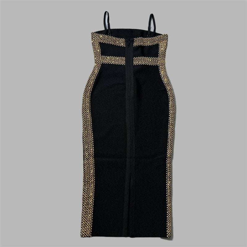 Strapless Sequin Bandage Midi Dress H6459
