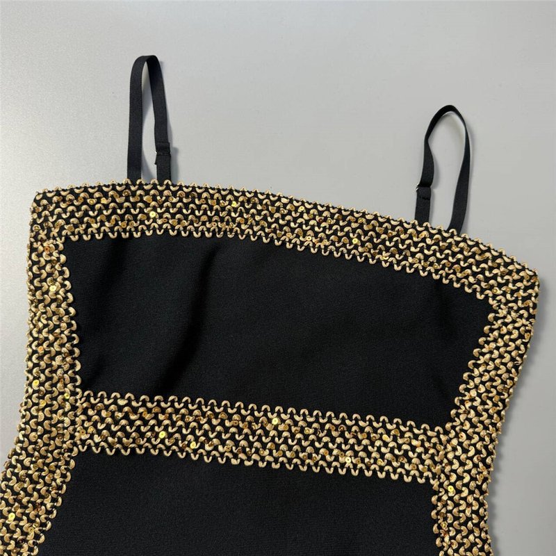 Strapless Sequin Bandage Midi Dress H6459