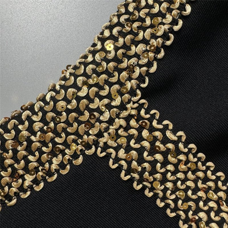 Strapless Sequin Bandage Midi Dress H6459