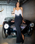 Strapless Sequin Black Maxi Dress H5479