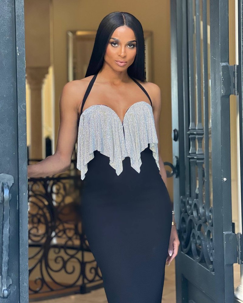 Strapless Sequin Black Maxi Dress H5479