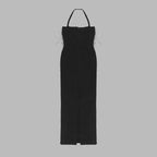 Strapless Sequin Black Maxi Dress H5479