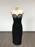 Strapless Sequin Bustier Midi Dress H6680